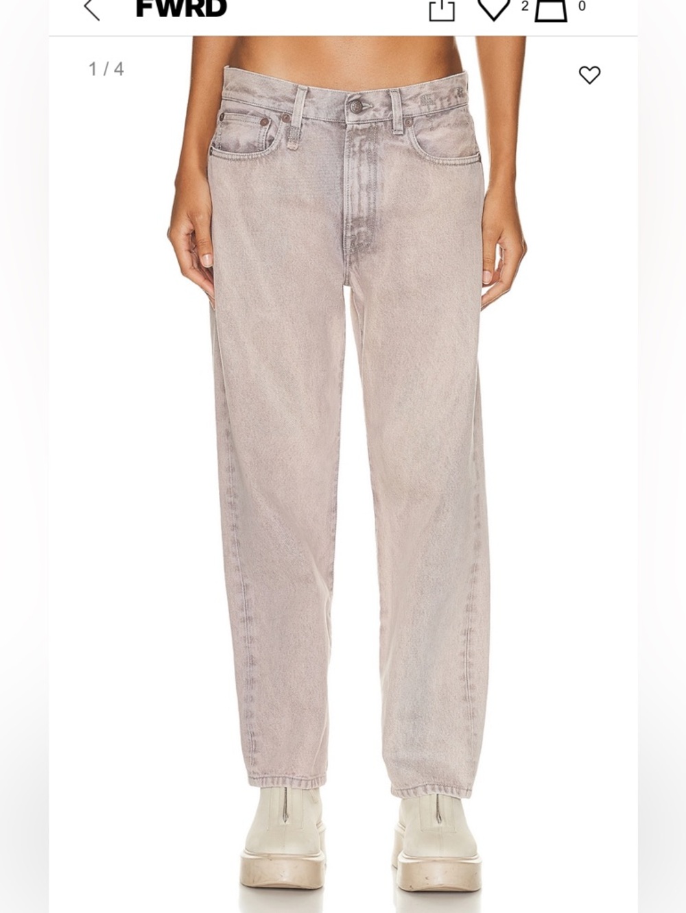 R13 Boyfriend Jean in Sunfade Mauve 27